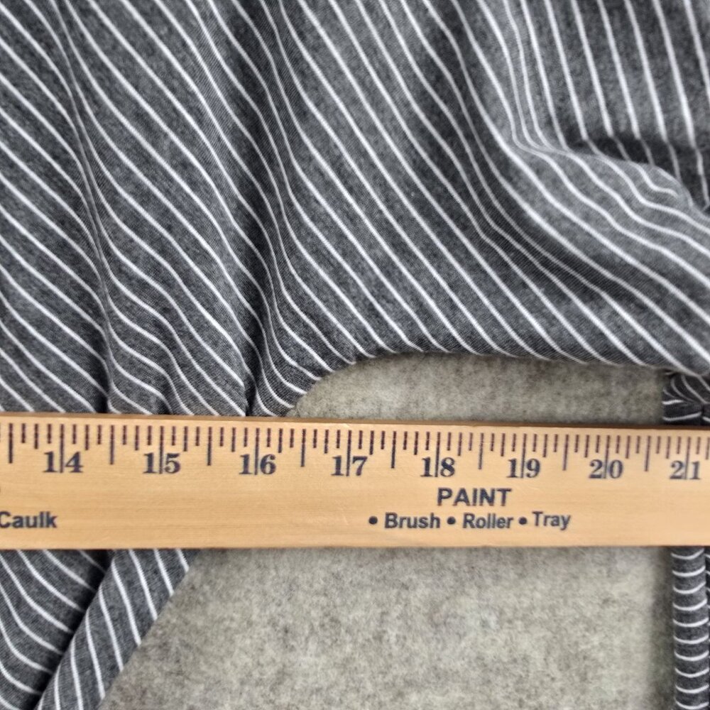 Ces Femme Womens Striped Gray Midi Belted  Small Dress Cotton Blend Stretch - Picture 5 of 6